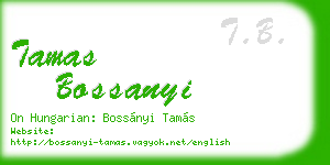 tamas bossanyi business card