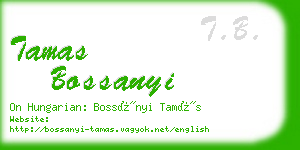 tamas bossanyi business card